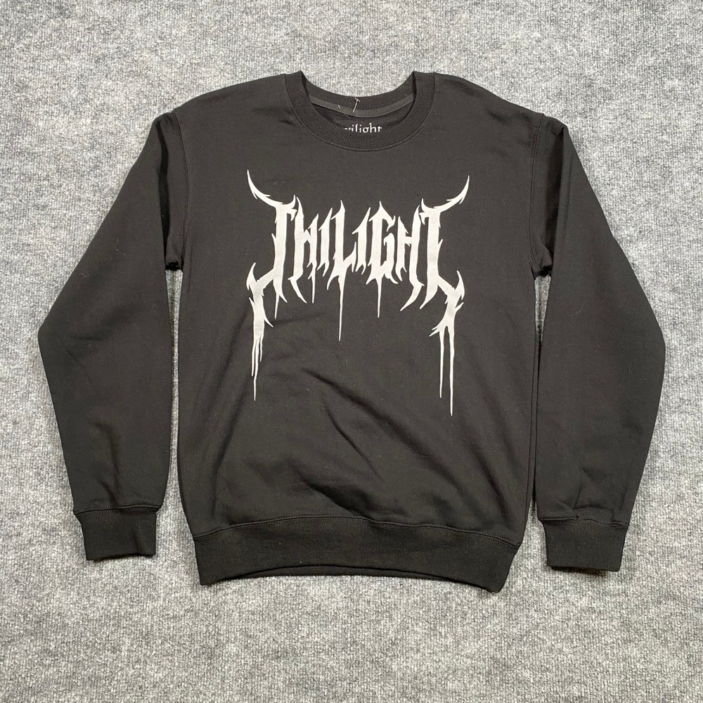 Twilight Saga Death Metal Logo Graphic Crewneck Sweatshirt Black Small Lionsgate - Picture 2 of 6